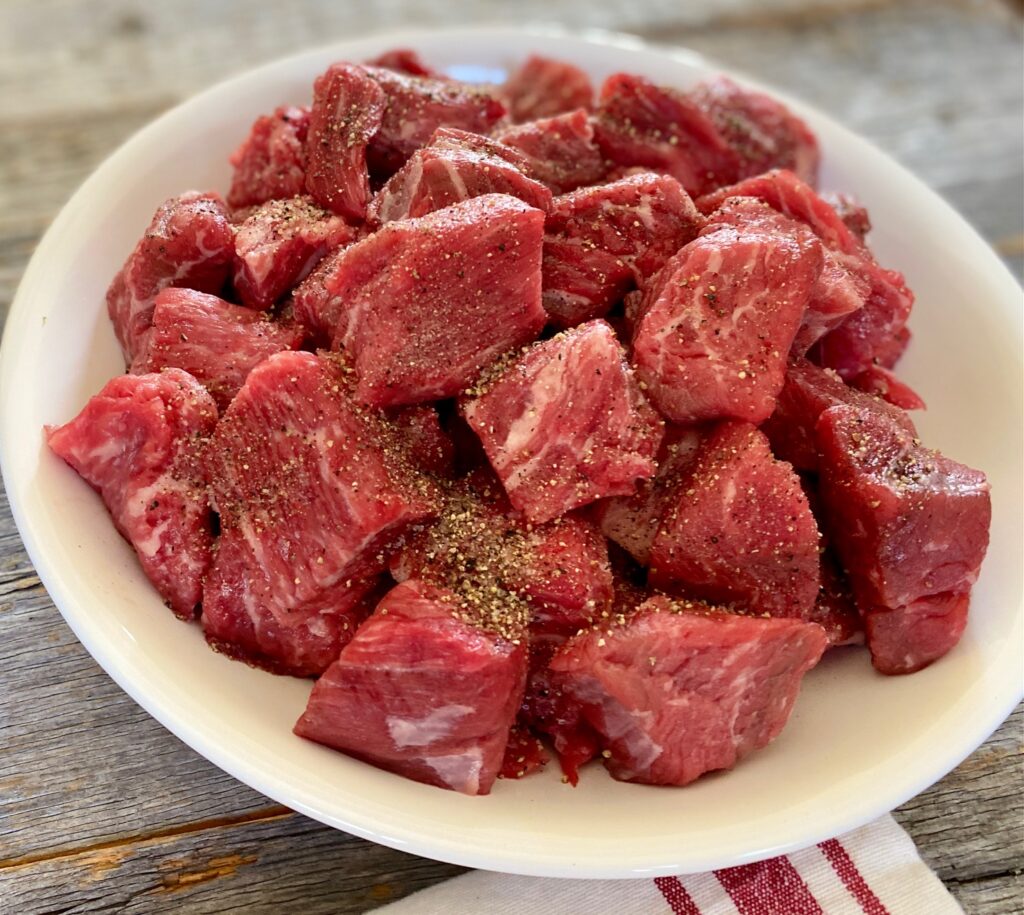 Seasoned beef in bowl