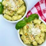 2 bowls of creamy pesto gnocchi