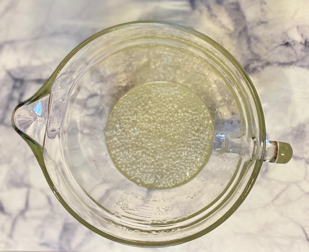 sugar syrup in glass bowl