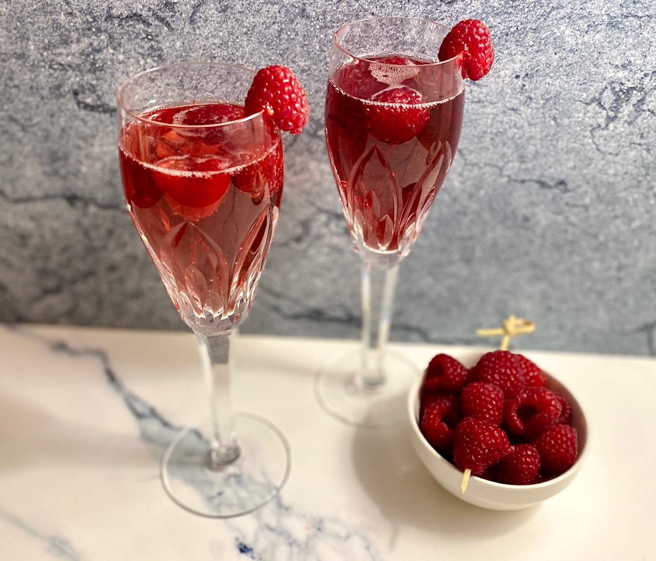 2 Kir Royale cocktails