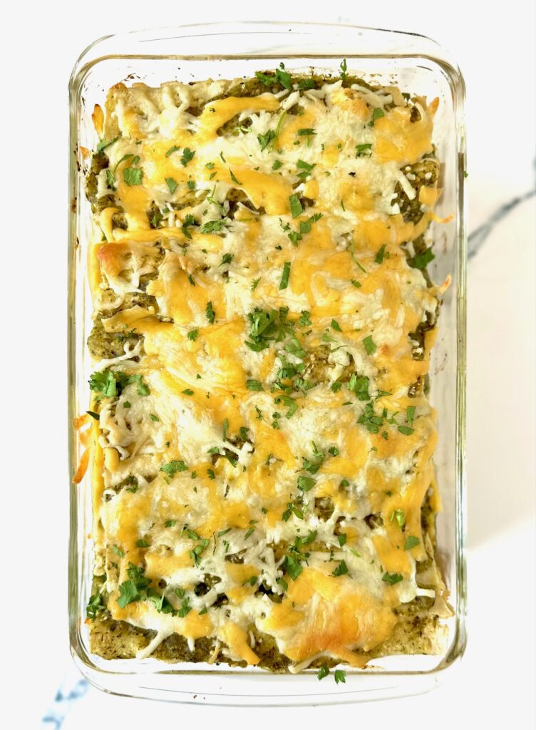 Cooked Green Chicken Enchiladas