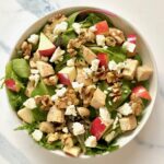 lettuce, apples, chicken, walnuts, feta