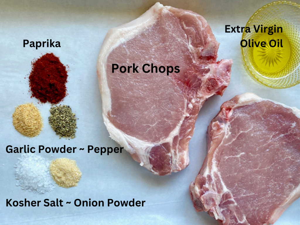Ingredients for air fryer pork chops