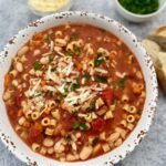 a bowl of pasta fagioli