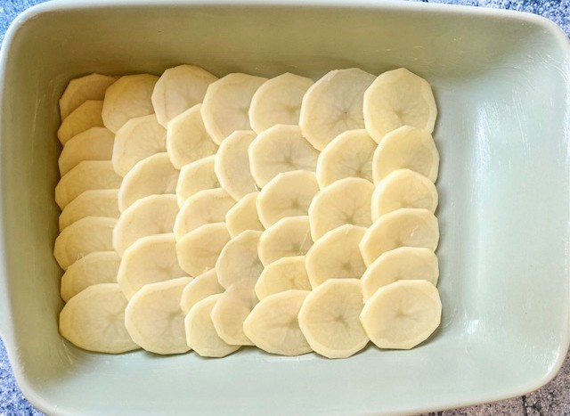 layering potatoes