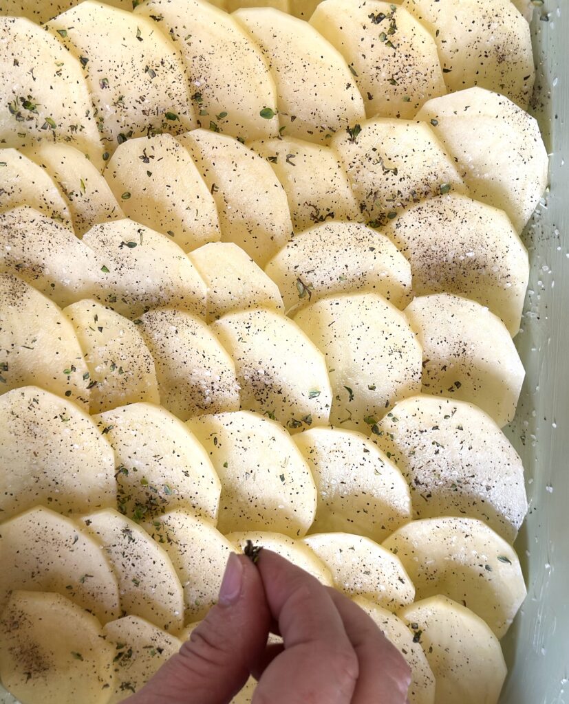 Seasoning potatoes