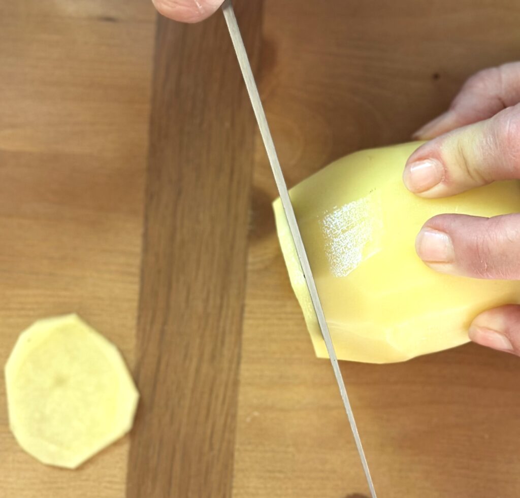 Slicing potatoes