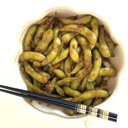Spicy Garlic Edamame