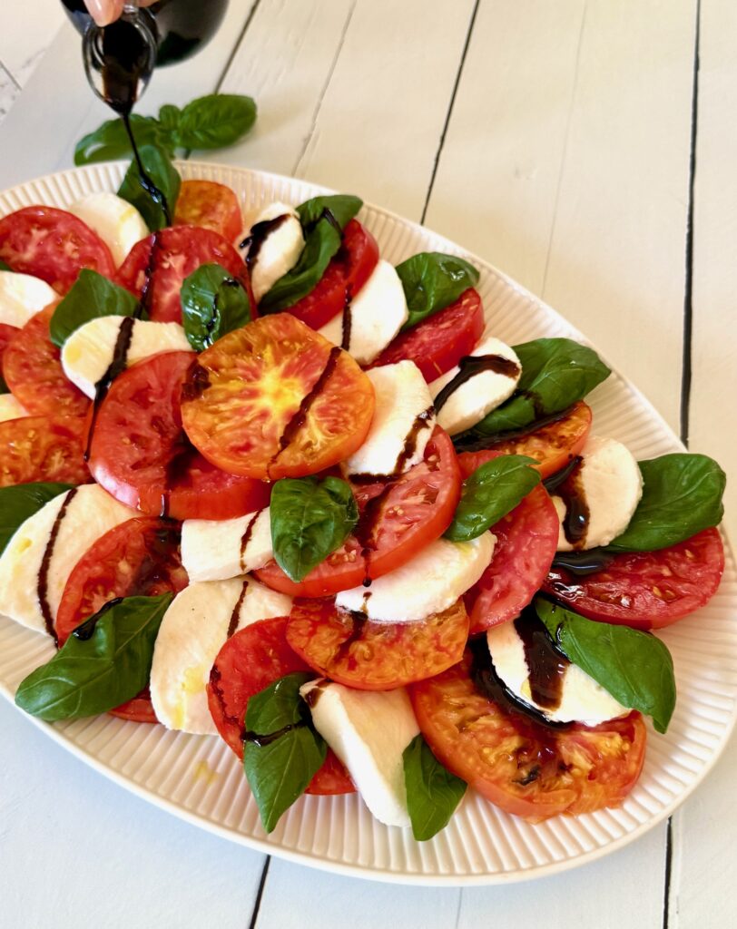 caprese salad with balsamic drizzle