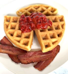 Waffles with Strawberry Sauce