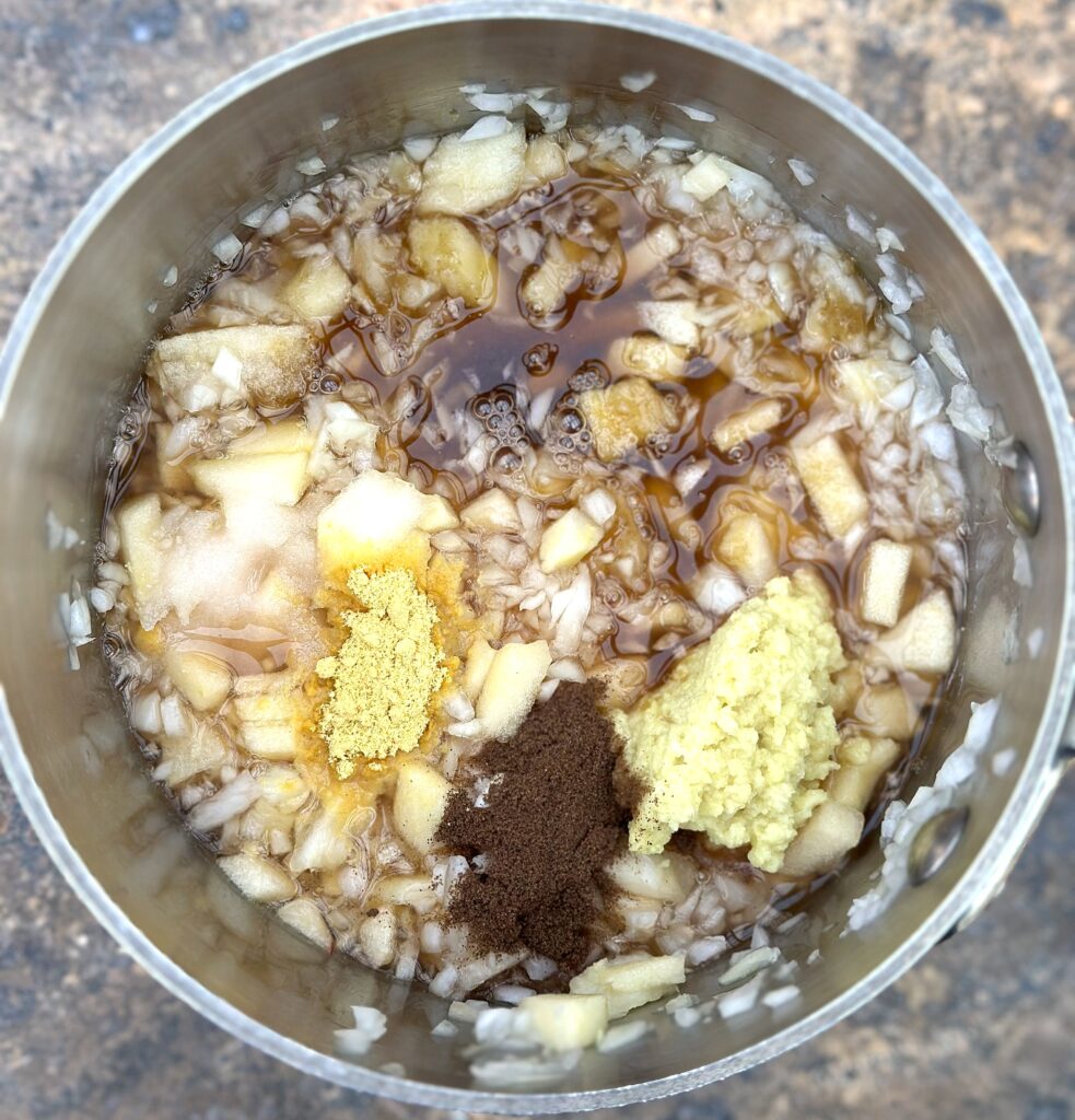 Blending Ingredients in pan