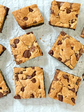 brookies on parchment paper