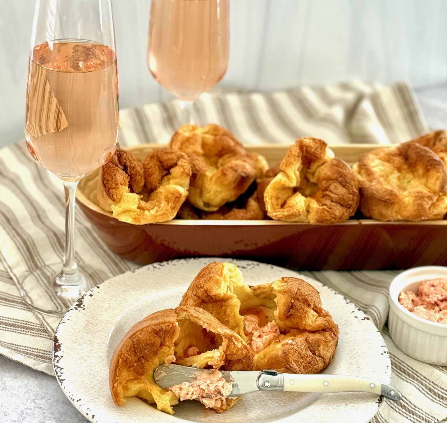 Popovers, butter, and Champagne