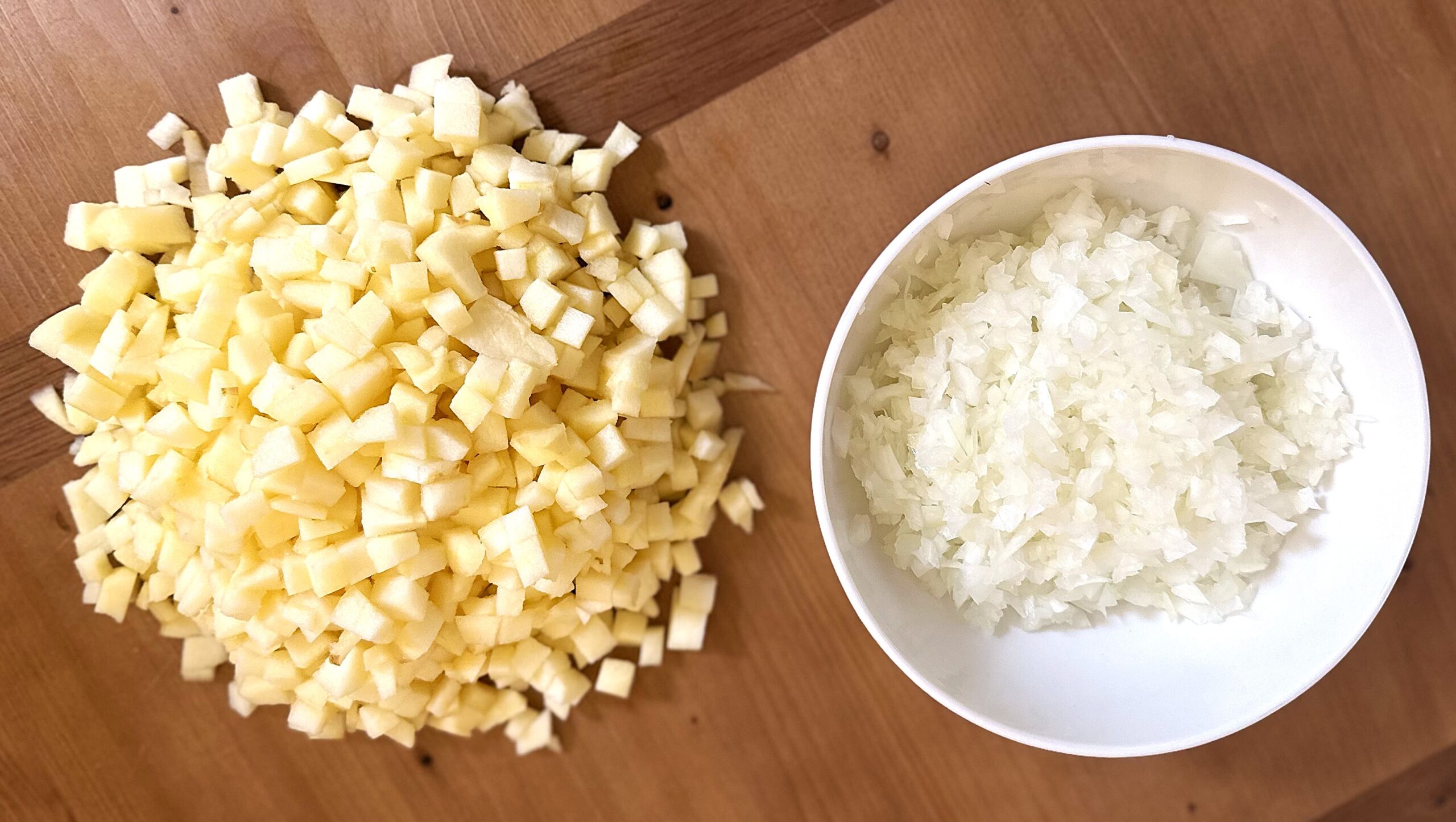 Apples and Onions diced