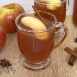 Cider in a glass with cinnamon stick