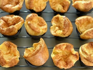 Pan of baked popovers