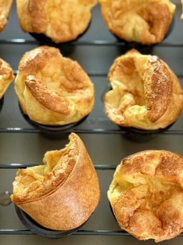Pan of baked popovers