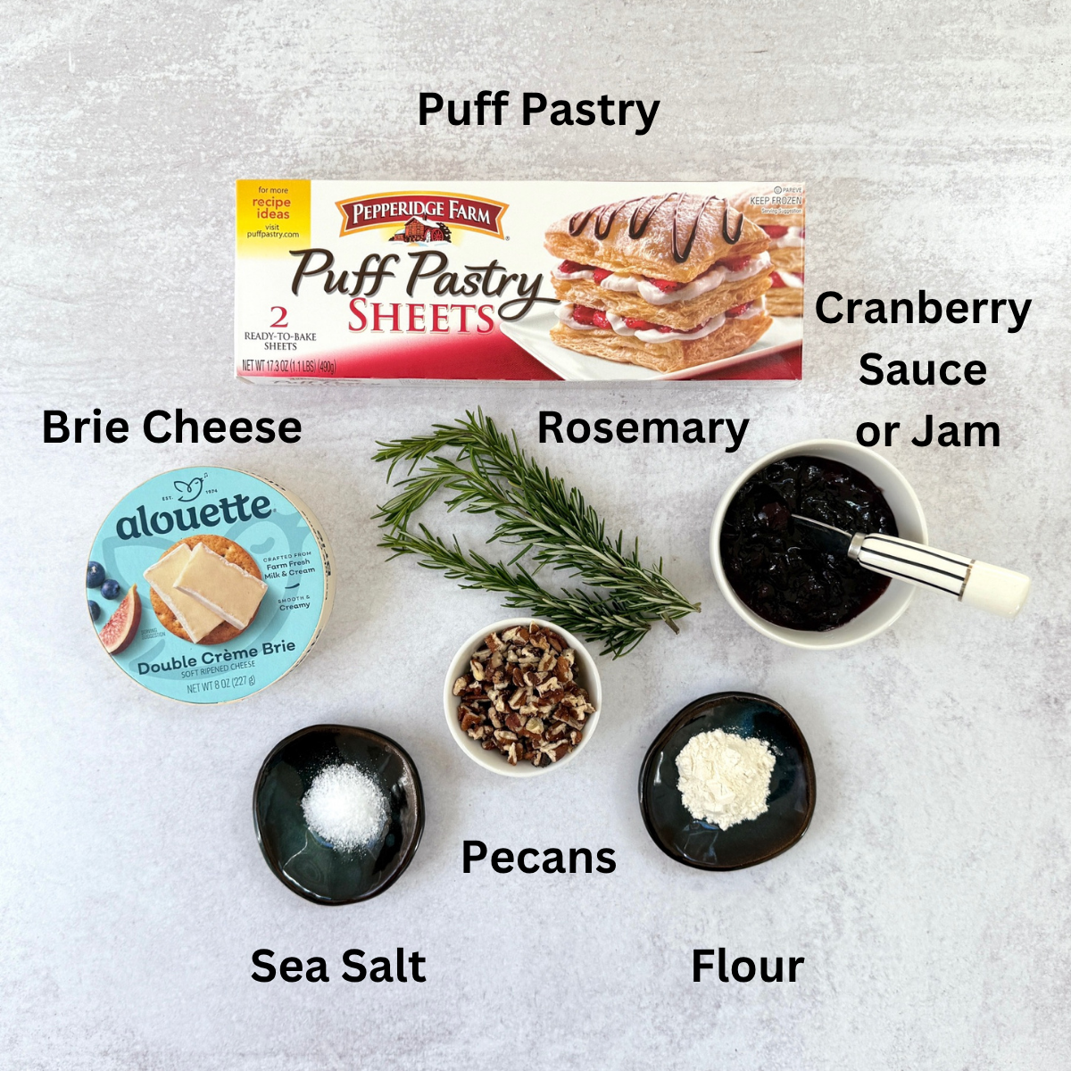 Brie Bites Ingredients Labeled