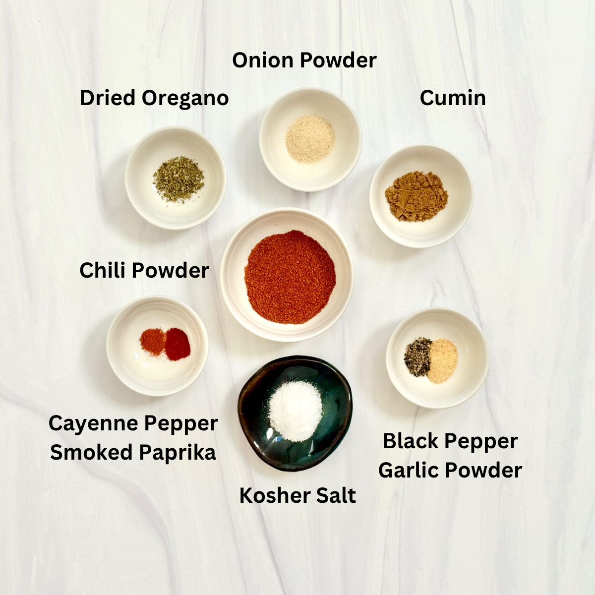 Chili Seasoning Mix Ingredients Labeled
