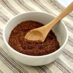 Chili seasoning in bowl and spoon