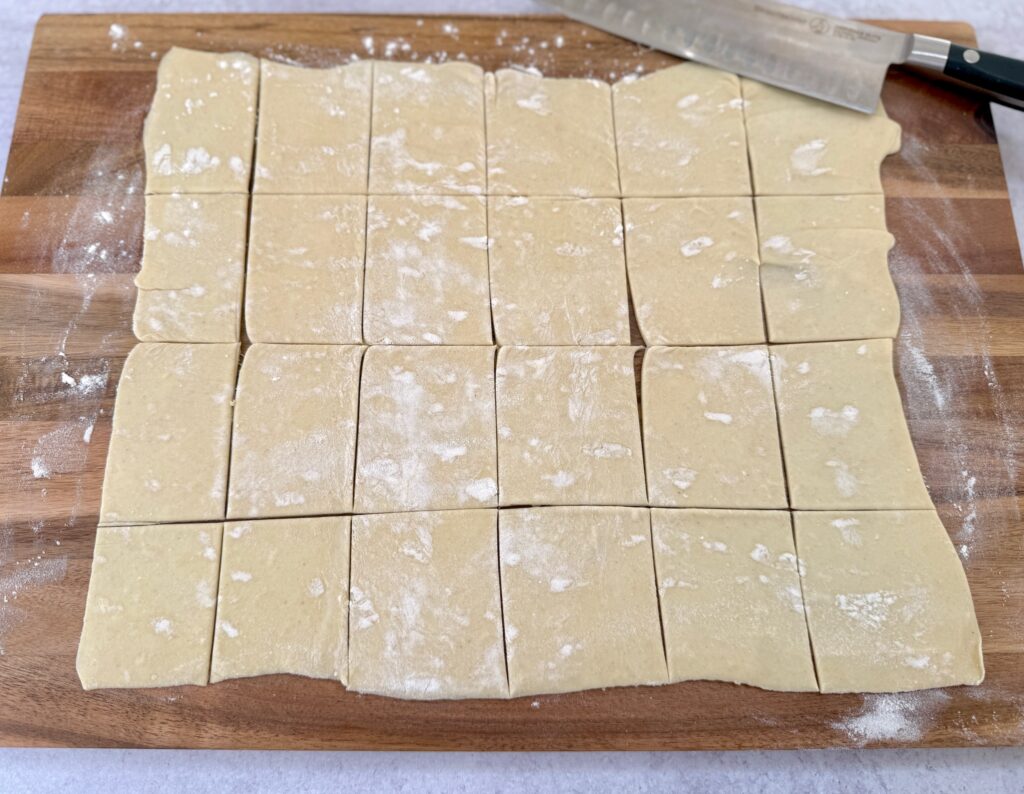Squares of puff pastry