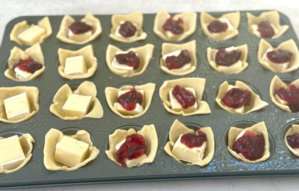puff, brie and cranberry jam