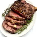 Platter of prime rib roast