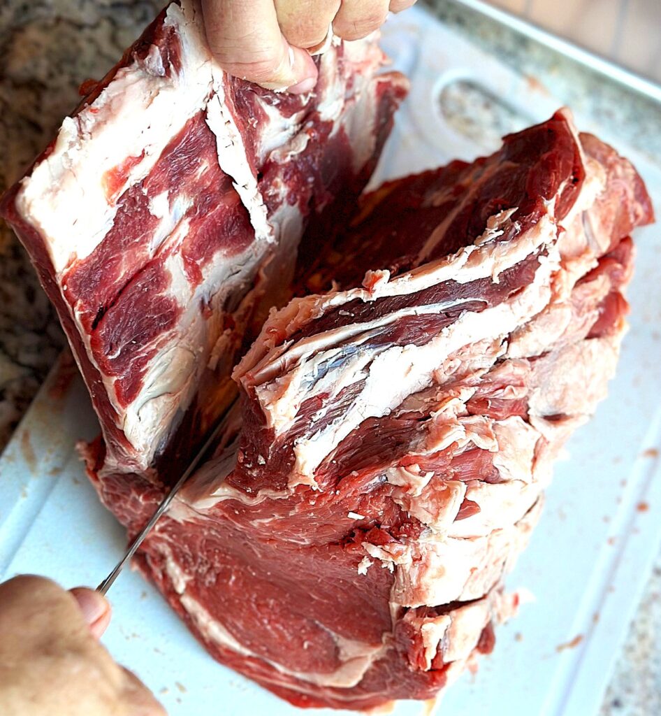 removing ribs from a steak