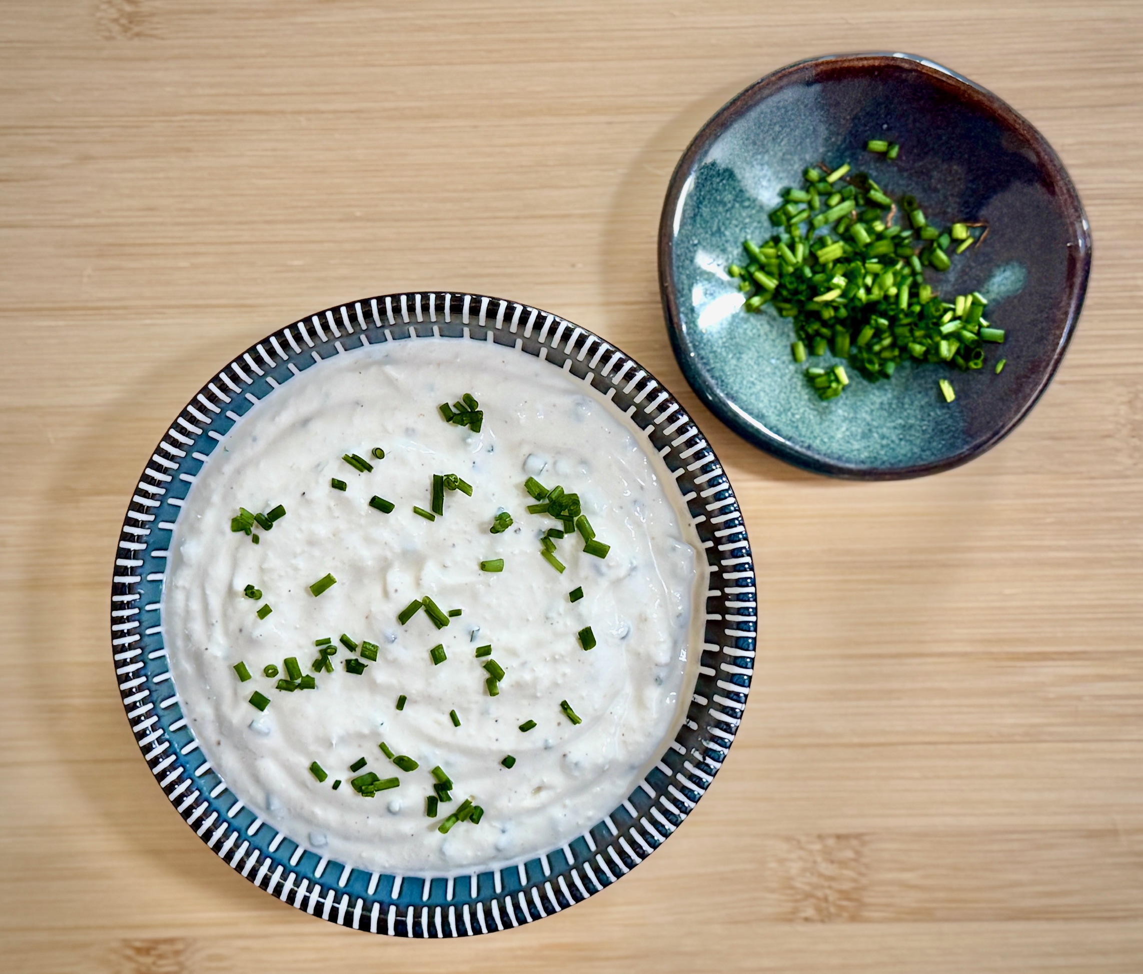 horseradish sauce with a side of chives