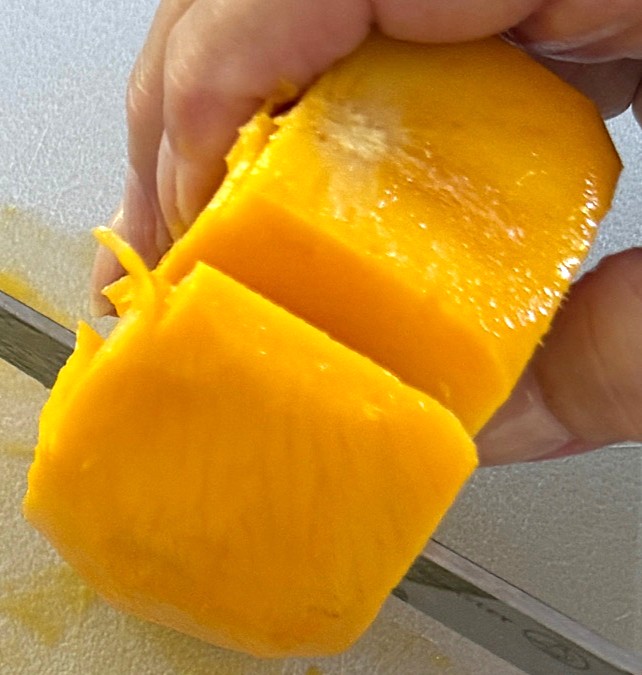 Mango cut along seed